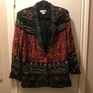 Rust and Emerald Green jacket with gold designs.